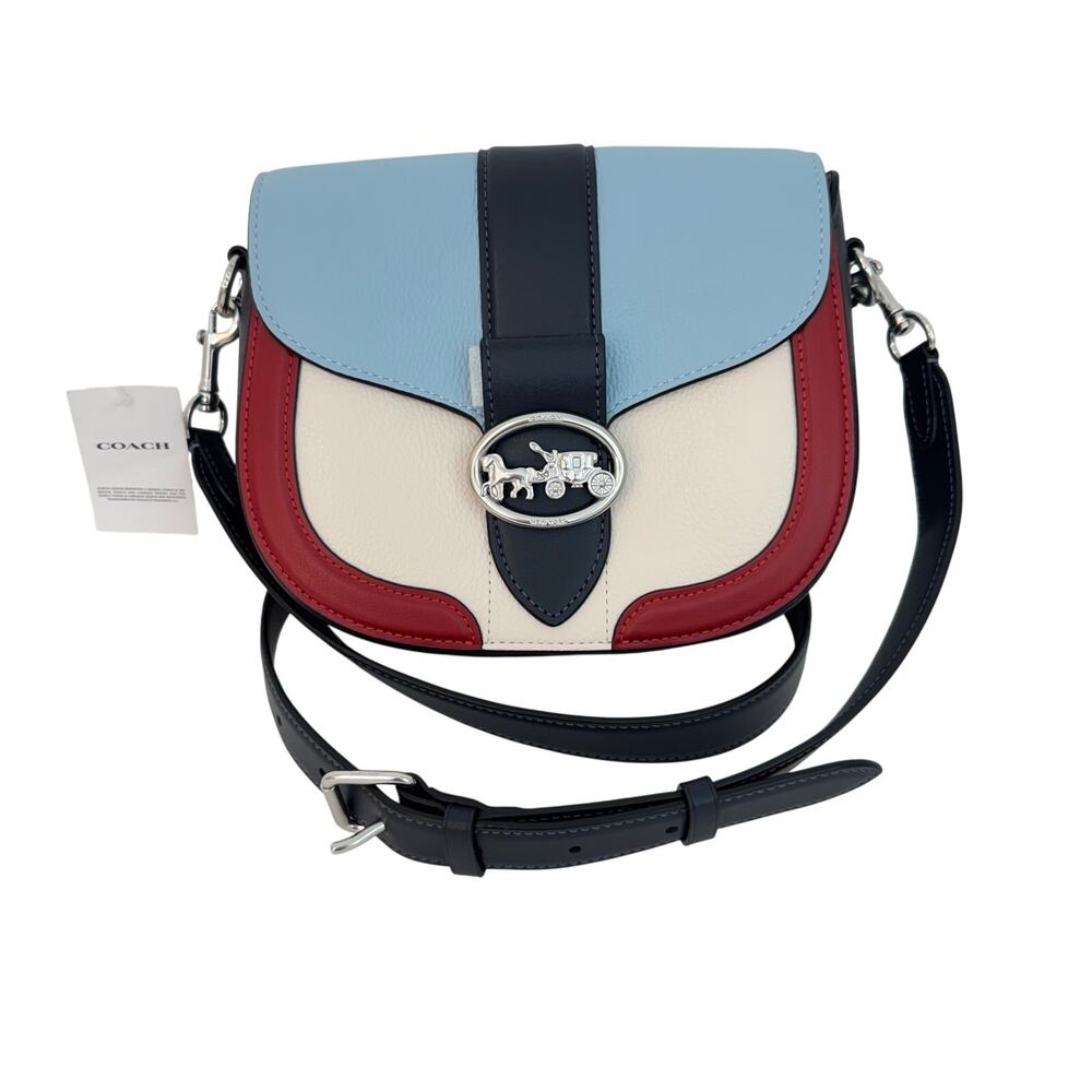 Coach Georgie Horse and Carriage Saddle Crossbody Bag Vibrant Chalk CA212 NWT